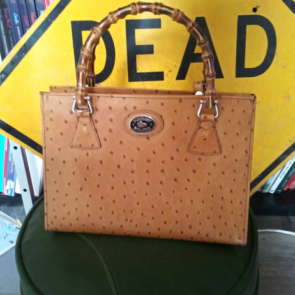 Vintage Dooney and Bourke retro ostrich Wood Purse